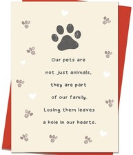 Pet Sympathy Card set Humorous Dog Cat Loss Greeting with Envelope