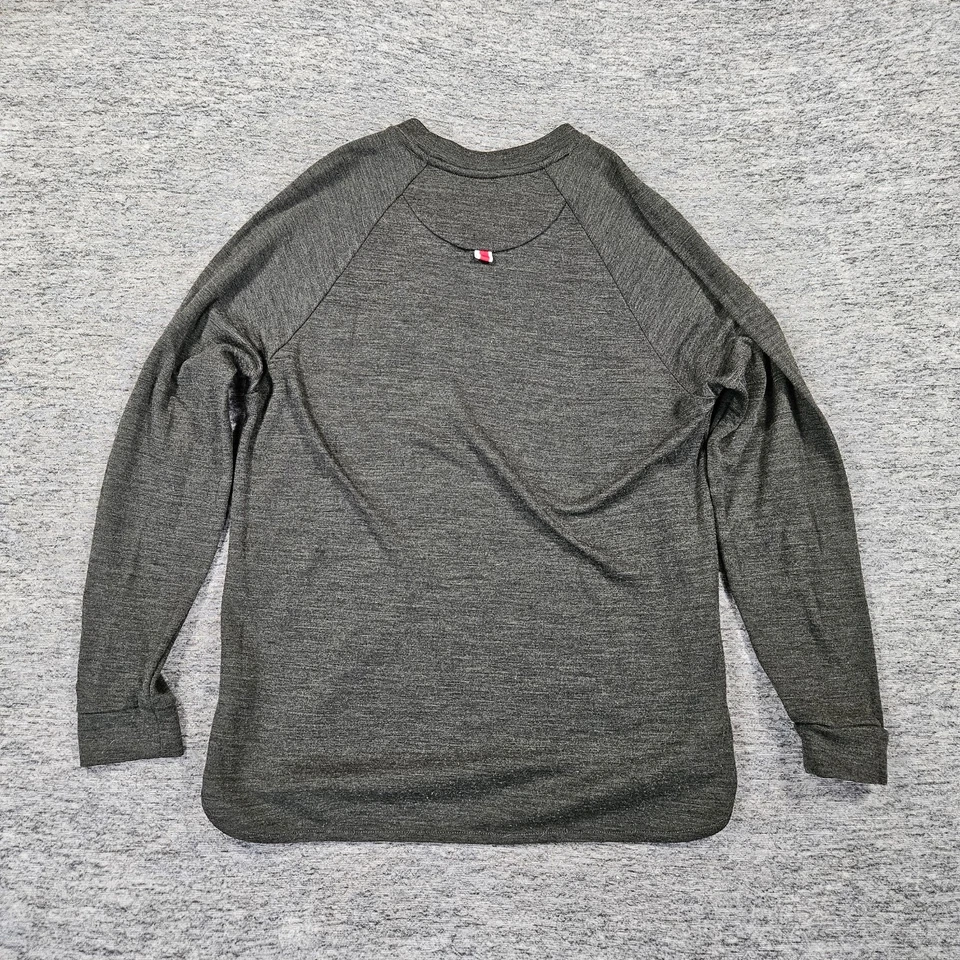 Tracksmith 衬衫男式大号灰色美利奴羊毛长袖跑步远足 Gorpcore — 第 2/4 张图片