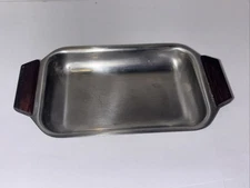 Vintage Denmark MCM Stainless Steel & Teak Butter Dish Keeper 18/8 Hoffritz