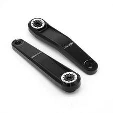 Buzz Bar Ebike Cranks - Left Offset Square Drive 170mm - Black-Silver V3.1