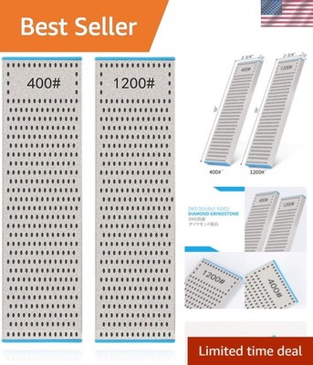 Versatile 10-Inch Diamond Sharpening Stone | 400/1200 Grit for Effortless Use