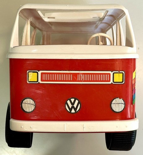 Barbie 1970s Volkswagen camper hippie van by Empire, red, white & floral VW - Picture 5 of 12
