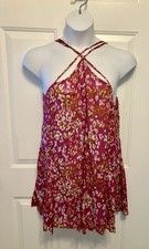 NWT By Anthropologie Pink Floral Shirt Sundress Tunic Top Size Medium $98.00