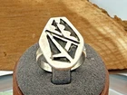Vintage Hopi Sterling Silver Overlay Picto  Ring sz 9--833.25