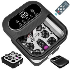 Electric Foot Spa Bath Massager Collapsible Rotary Massage w/Remote Heat