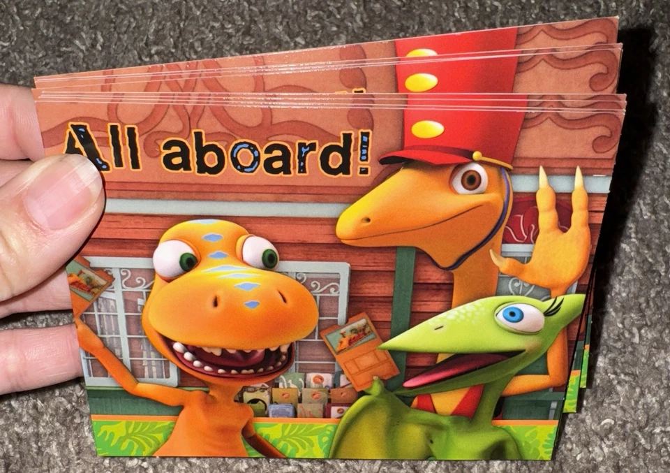 Invitaciones de fiesta de cumpleaños tren de dinosaurios PBS (8) Foto 2 de 4