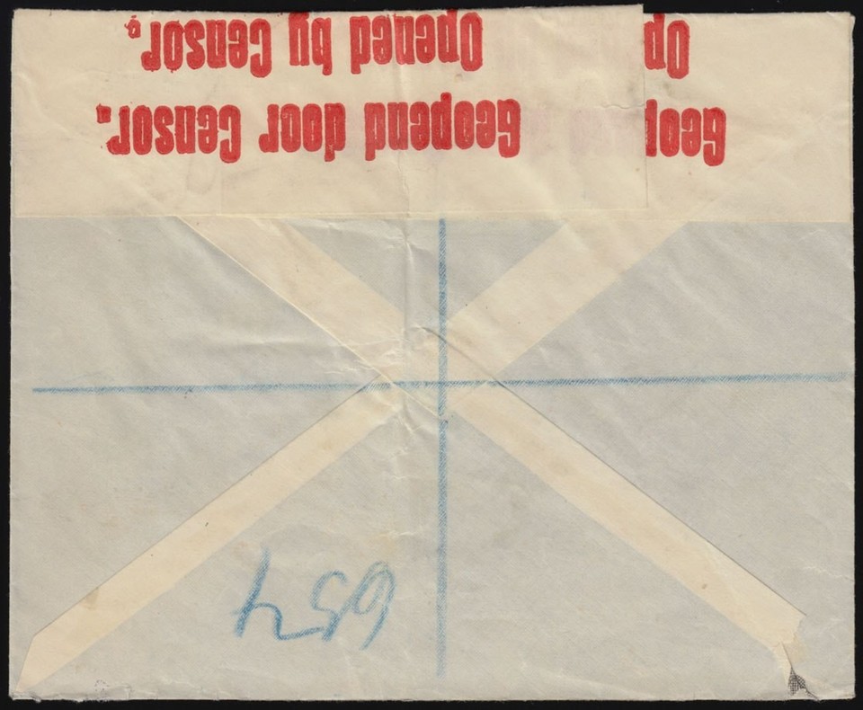SOUTH AFRICA occ DSWA WWI 1917 insured R-mail KGV KARIBIB> german POW ...