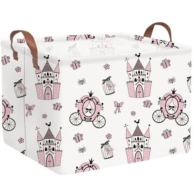 Rectangular Castle Storage Basket, Kids Laundry Hamper, Waterproof Canvas Box
