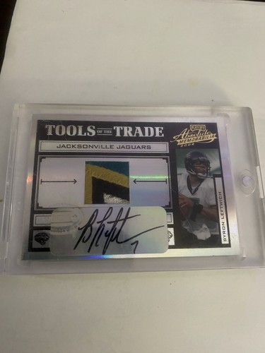 2004 Playoff Byron Leftwich Game-Used Jersey Auto 2/25 TT-11 Marshall Jags Rare