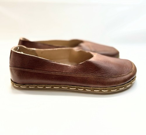 NEW Sabah Style Women’s Yemeni Size 40 US Sz 9.5 Slip On Shoes Brown Leather - Imagen 4 de 6