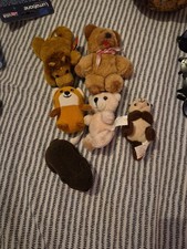 Lot 6Vintage Small 6" Or Less Teddy Bears ,lion
