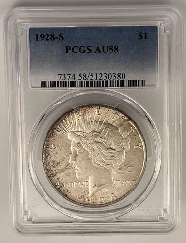 1928-S Peace Dollar PCGS AU58 (51230380)