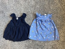 Gap Baby Girl 3-6 Months Summer Dress Lot Ruffles Eyelet Detail Navy Floral