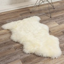 Natural Milan Genuine Sheepskin Area Rugs with Thick and Lush Pile, Fluffy Sheep
