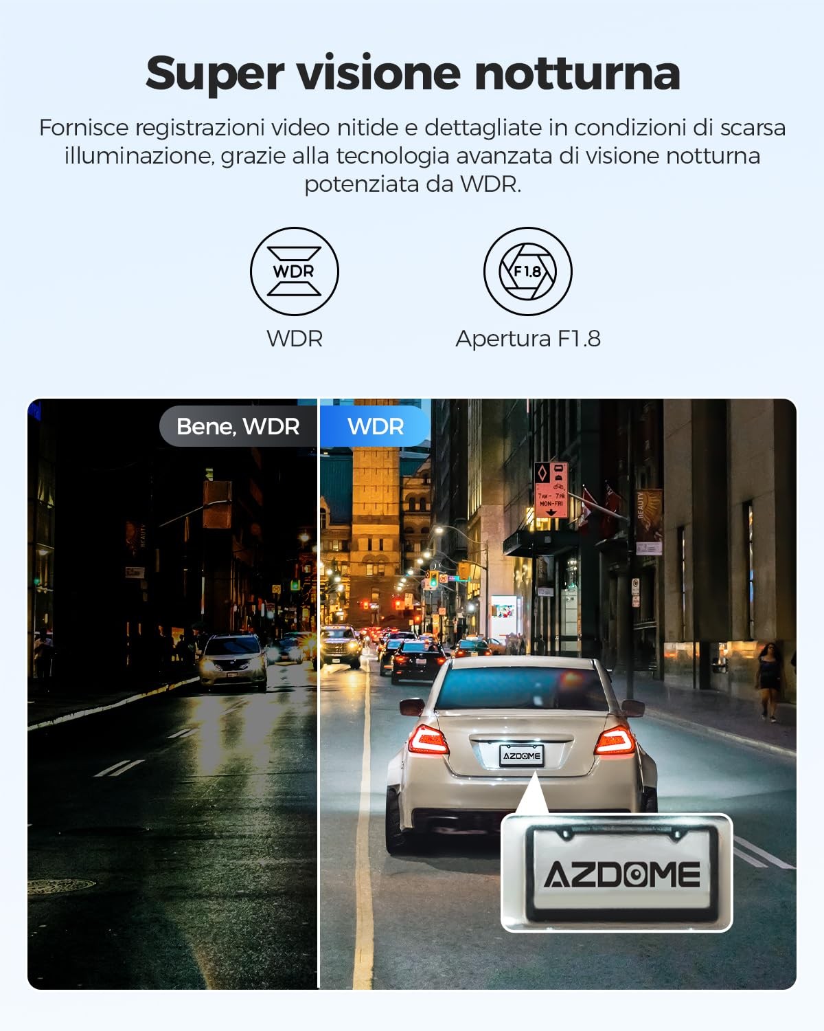 AZDOME - Telecamera per Auto 4K GPS WIFI Dash Cam Auto con Super Visione Notturna - Miniatura 11