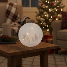 Elegant 6-Inch Frosted LED Glass Snow Globe with Woodland Scene for Holidays