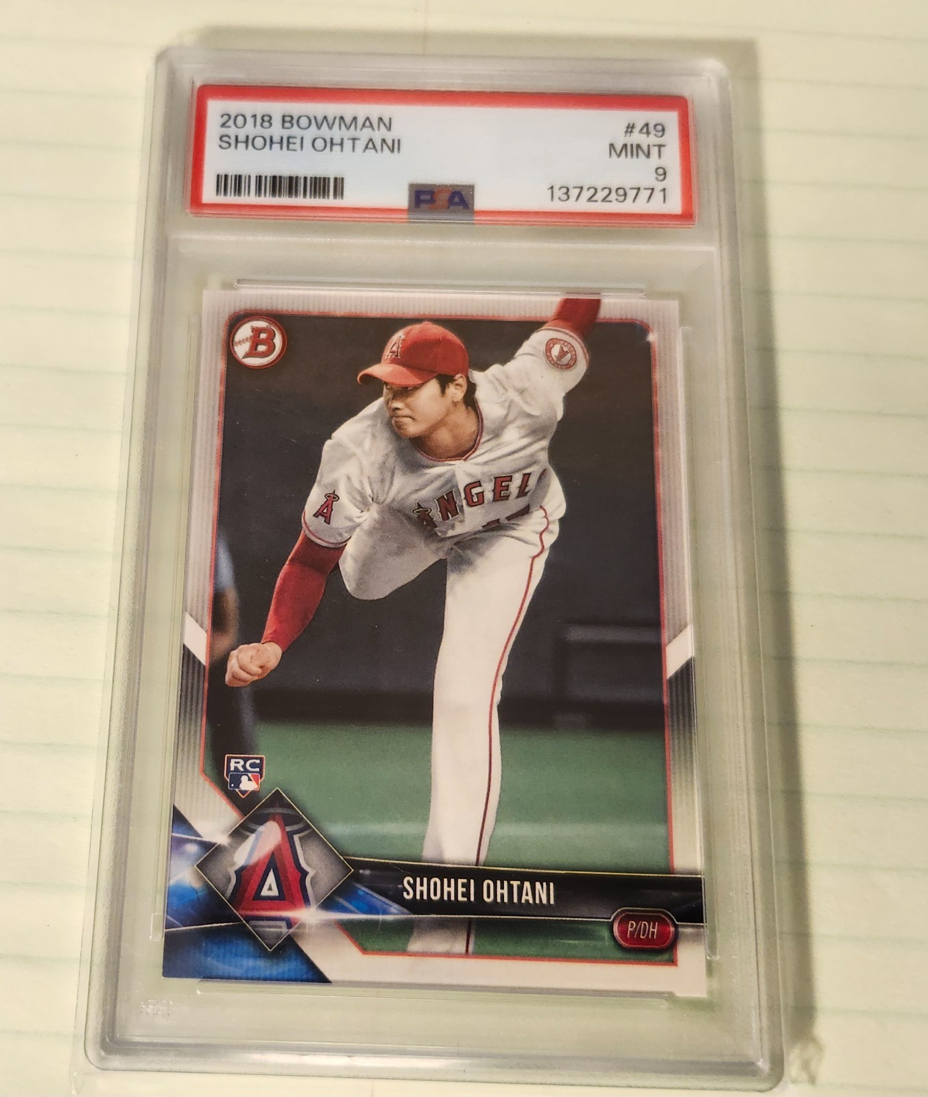 2018 Bowman - Shohei Ohtani #49 (RC) PSA 9 view 1