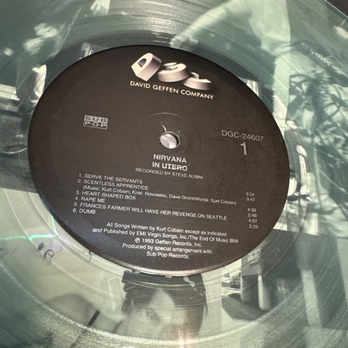 Nirvana In Utero 1993 US Original Pressing Clear Vinyl LP LIMITED EDITION EX - Picture 12 of 17