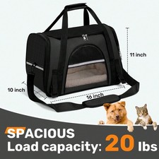 TSA Approved Pet Carrier Sleek Soft Sided Travel Bag for Small Dogs and Cats