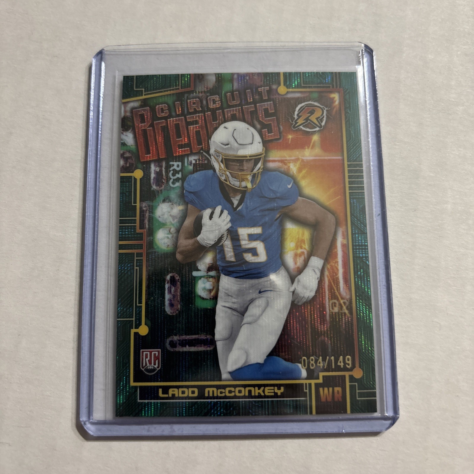 2024 Topps Resurgence Ladd McConkey RC Teal Surge Circuit Breaker #/149 Chargers