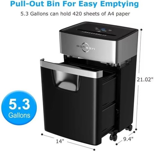 Professional 16-Sheet Paper Shredder with 5.3-Gallon Bin - Jam-Proof & Quiet - Picture 6 of 10