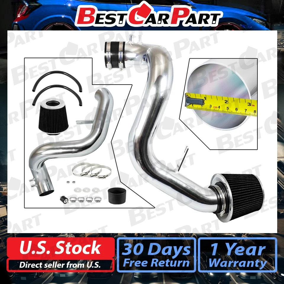 BCP NEGRO para 11-14 Sonata/11-15 KIA Optima 2.4L L4 Kit de admisión de aire frío + filtro Foto 2 de 4