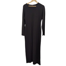 Quince Women Long Sleeve Knit Maxi Dress Black L