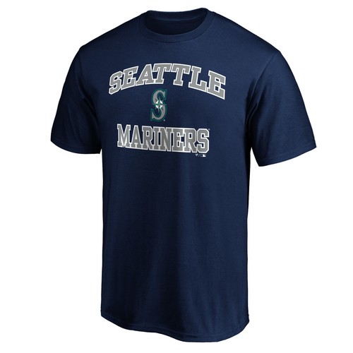 Men's Fanatics MTO Label Navy Seattle Mariners Heart & Soul T-Shirt - 第 2/3 張圖片