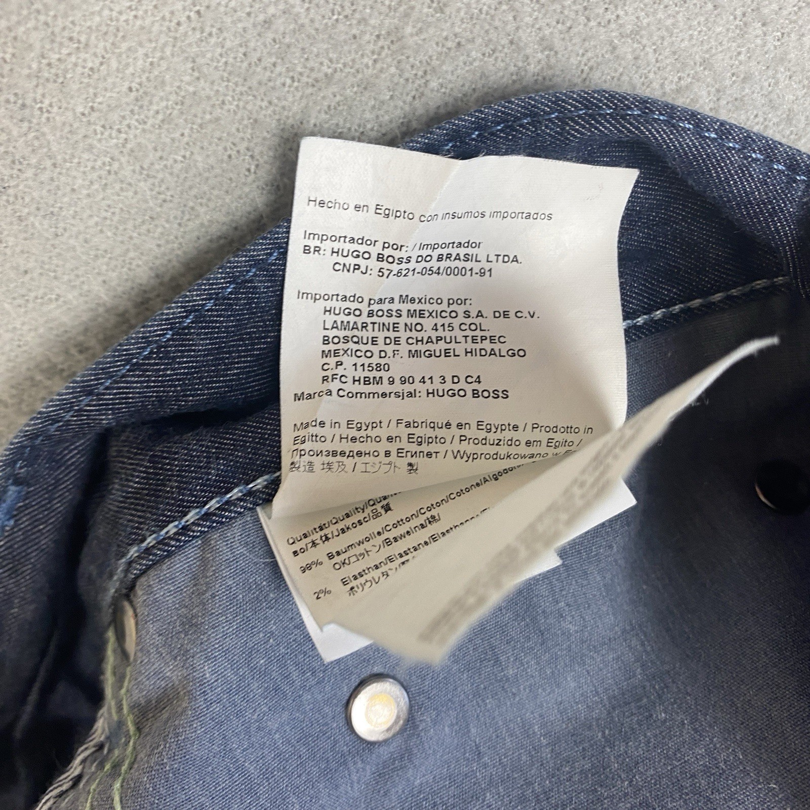 Hugo Boss Maine Trousers Mens W34 L32 Blue Grey Stretch Straight Leg thumbnail 16