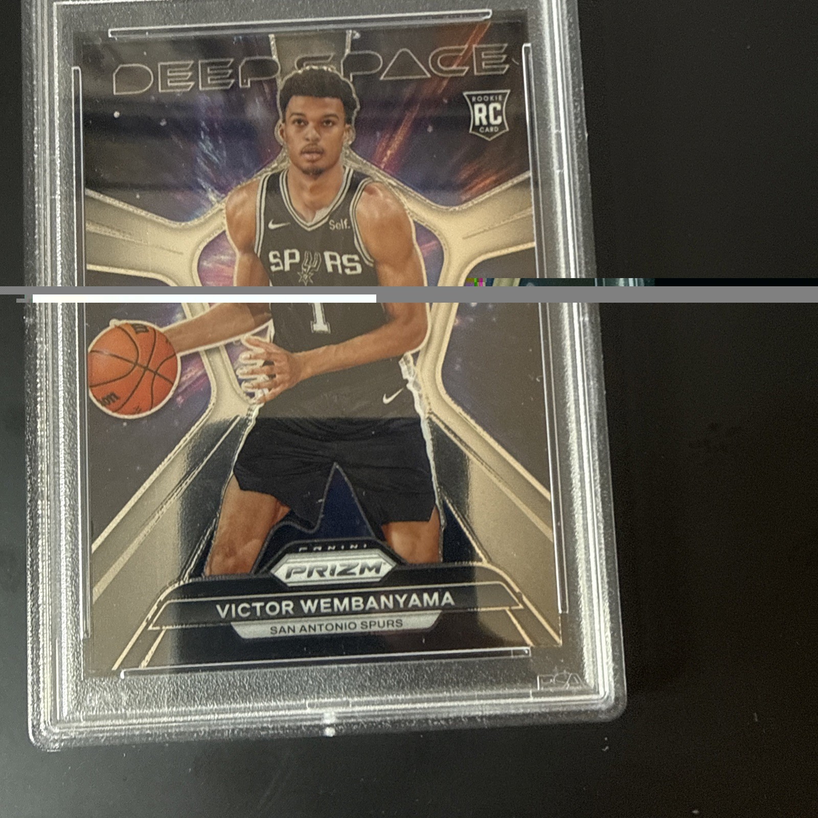 2023-24 Panini Prizm Victor Wembanyama Deep Space RC Rookie #1 Spurs PSA 10 view 4
