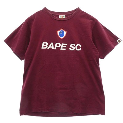 A Bathing Ape BAPE SC Red Tshirt Men s L Short Sleeve Graphic Cut & Sewn