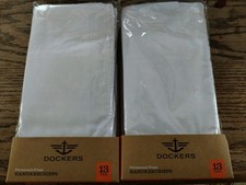 2 Dockers Permanent Press Men's Handkerchiefs White 26 Piece