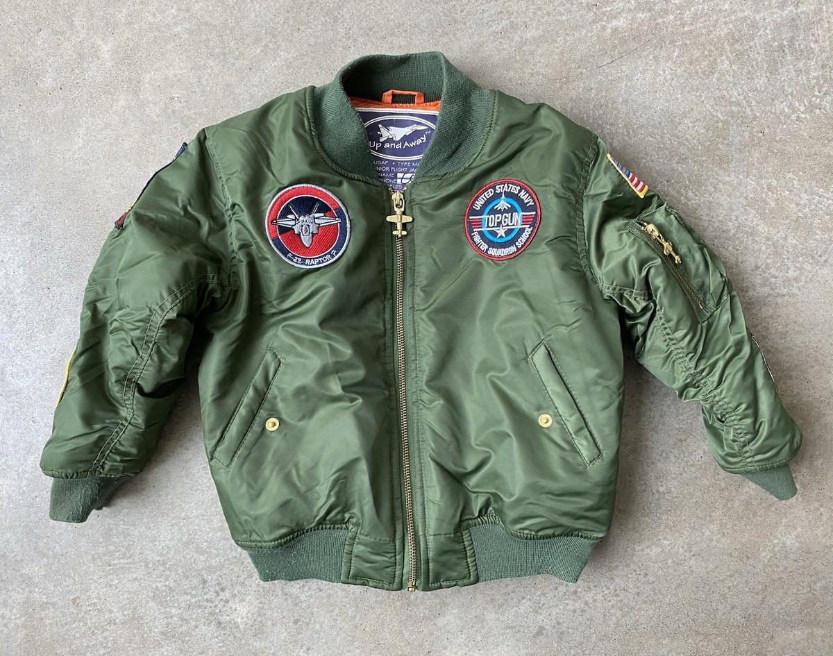 Alpha Industries Boys 8-MA-1 Bomber Jacket Patches Top Gun GUC Tom