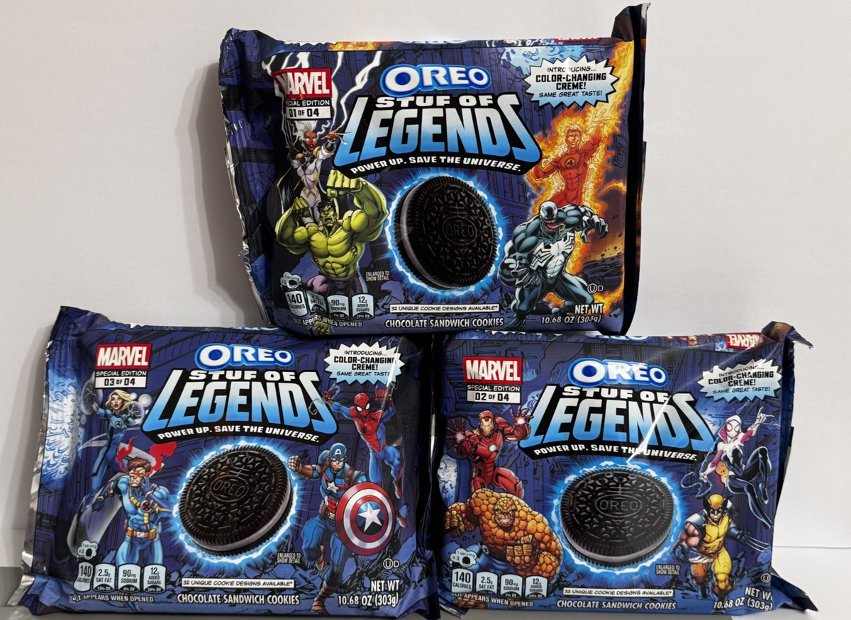 Marvel Oreo Stuf of Legends Limited Edition 3 Pack - RARE FULL SET