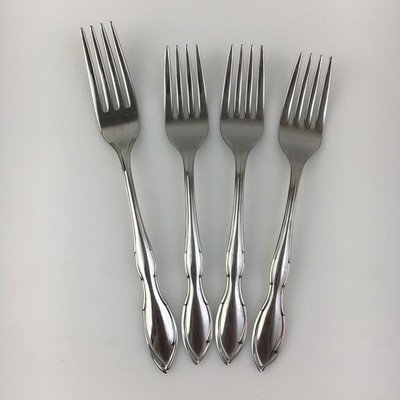 Salad Forks Dinner Fork 4pc Gorham CHANSON Stainless Flatware Stegor USA