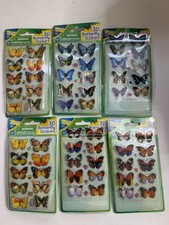 Insect Lore 3D Butterfly Stickers Lot of 6 Packs Realistic Foil Craft NOS