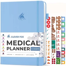 Clever Fox Large Medical Planner 12-Month – Medical Notebook, Health Diary, W...