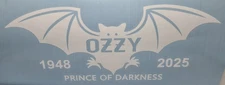 11"x 5" OZZY 1948-2025 BAT WHITE VINYL DECAL STICKER Laptop bumper Window 