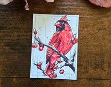 ACEO PRINT Limited Edition Northern Cardinal Numbered and Signed