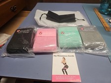 Resistance Bands Fabric Fitness Yoga Hip Booty Butt Exercise Loop Bands - 4 Pack