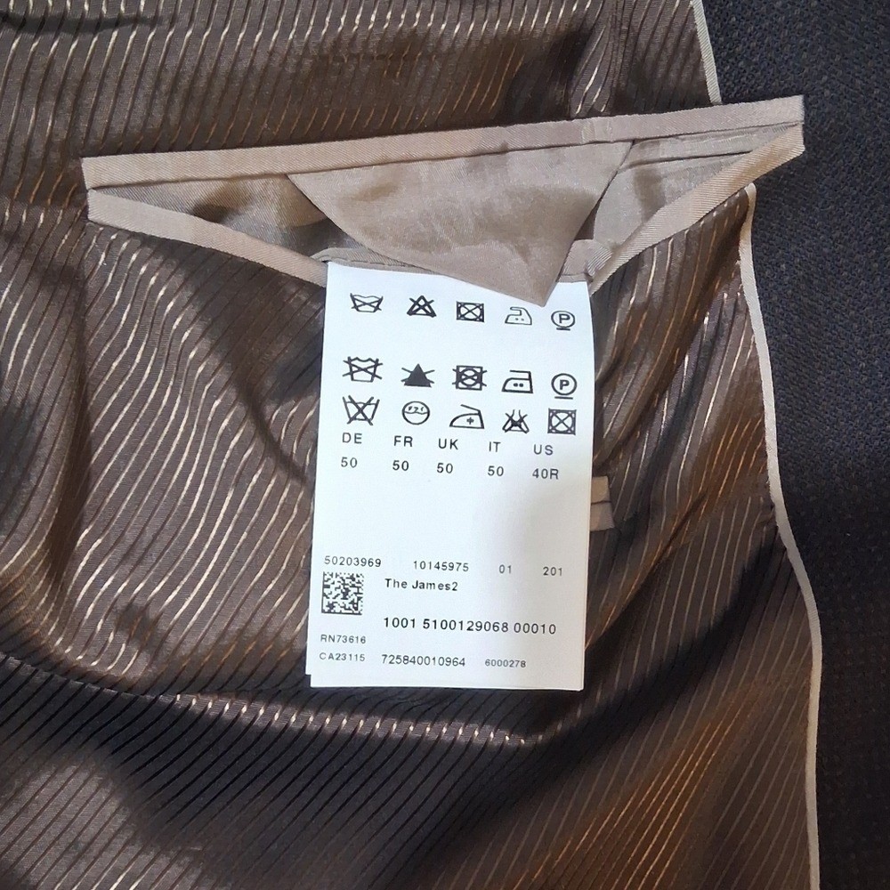 SALE EUC BOSS HUGO BOSS The James 2 Black Suit/Sport Coat Sz. 40R thumbnail 13