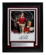 Nick Saban Signed/Autographed 8x10 Photo Alabama Coach Framed JSA 197395