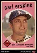 1959 Topps #217 Carl Erskine Dodgers 7 - NM