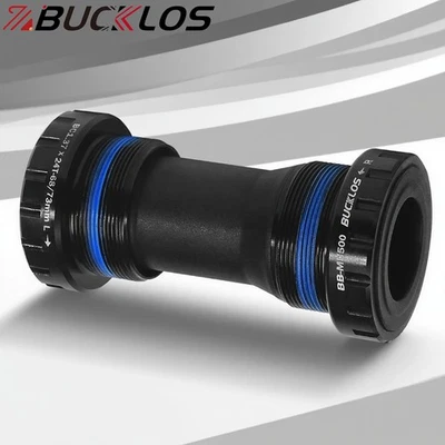 BUCKLOS MTB Fahrrad Tretlager mit Gewinde 68–73 mm für Shimano Hollowtech II 24mm Lager