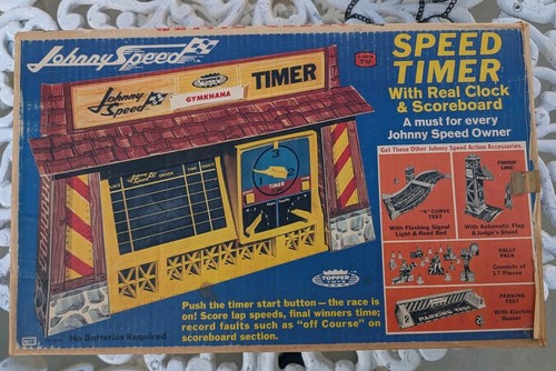 Johnny Speed Toy Car Gymkhana Speed Timer WORKS & Cones From Other Set
