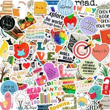 300PCS Holographic Book Stickers for Kindle Kids Teens Adults, Multicolor 