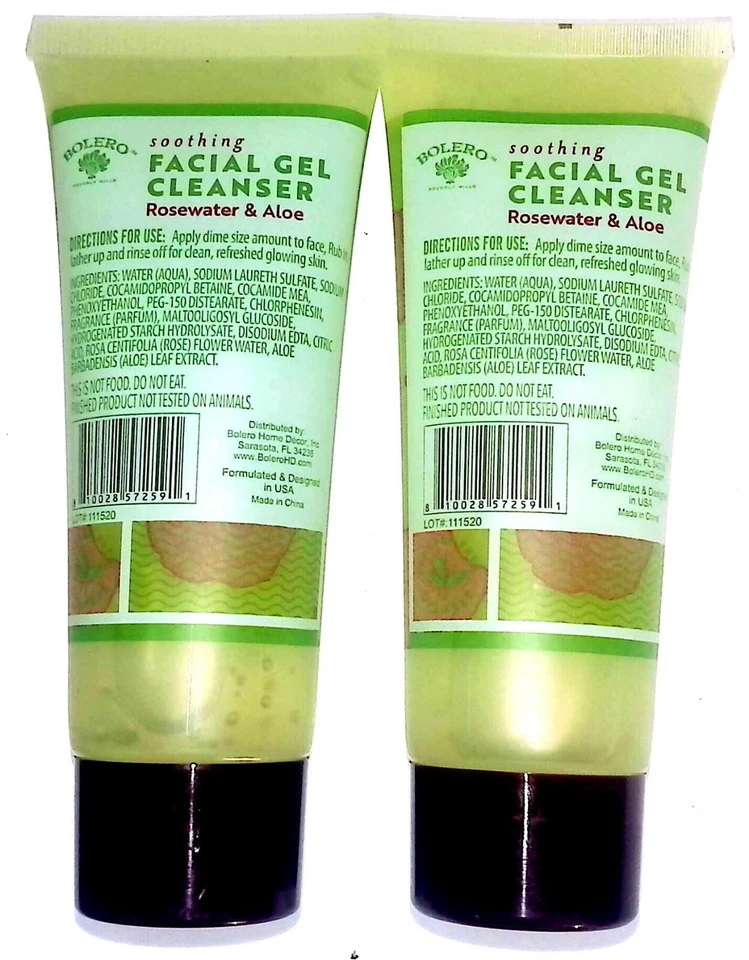 Soothing Facial Gel Cleanser Rosewater & Aloe 2.5 fl oz 75 ml (Set of 2 Pack) - Image 2 of 2
