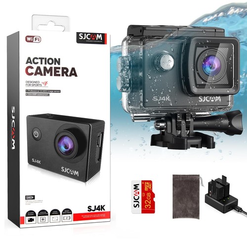 SJCAM SJ4K Action Camera 4K30fps Caméra Sport 98FT/30M Underwater Caméra Etan...