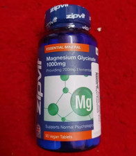 Magnesium Glycinate 1000mg, 90 Vegan Tablets, Supports Sleep, Bone, Muscle Funct 0.16 per thousand milligrams