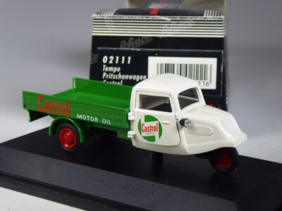 (SB-95) Schuco 02111 Tempo Dreirad Pritsche Castrol in 1:43 in OVP
